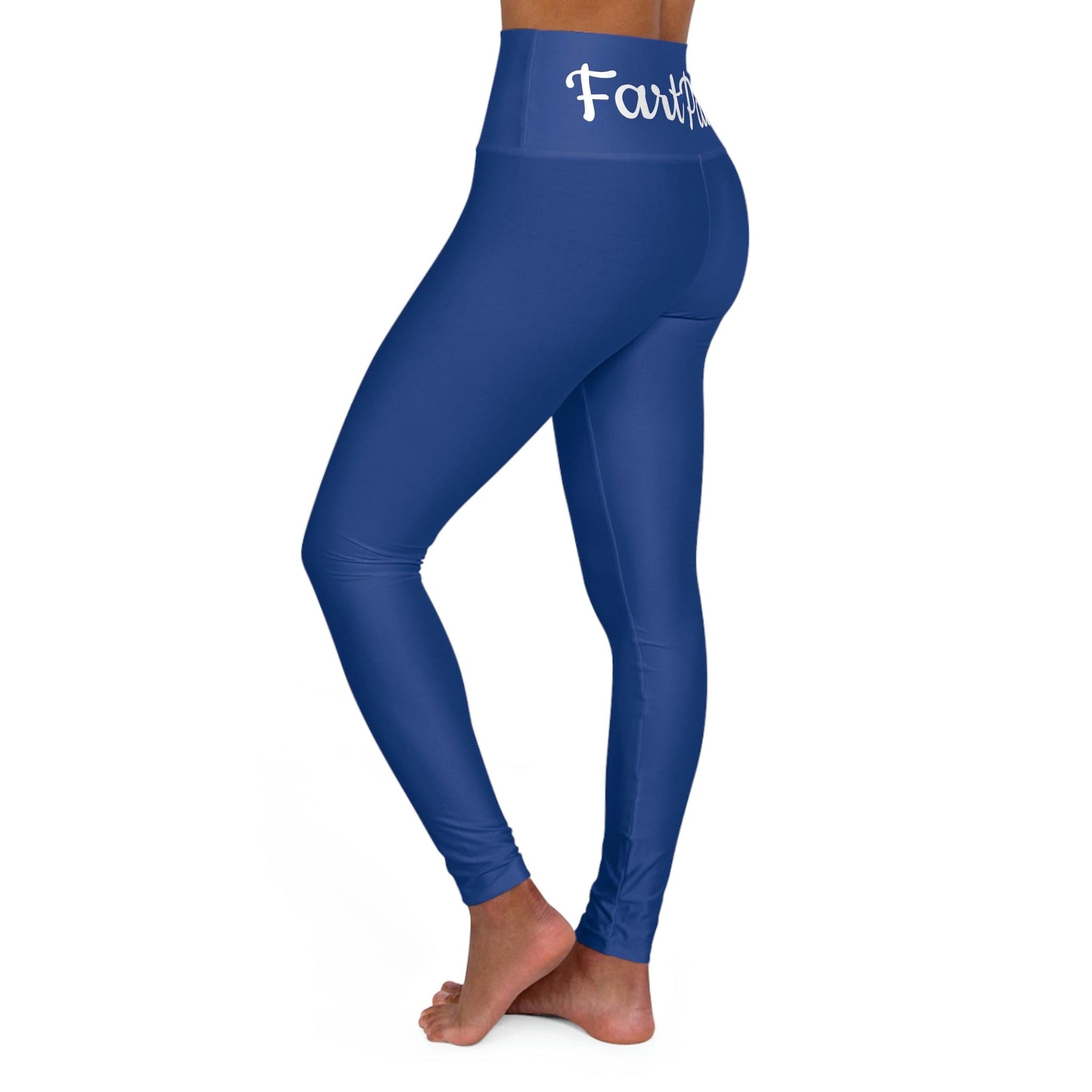 FartPants High Waisted Yoga Leggings - Blue Yoga Workout Pants - Comfo